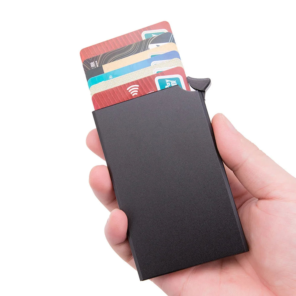 HOMEFISH Smart Wallet Card Holder | Pop Up Minimalist Metal Wallet for Men and Women alternate view