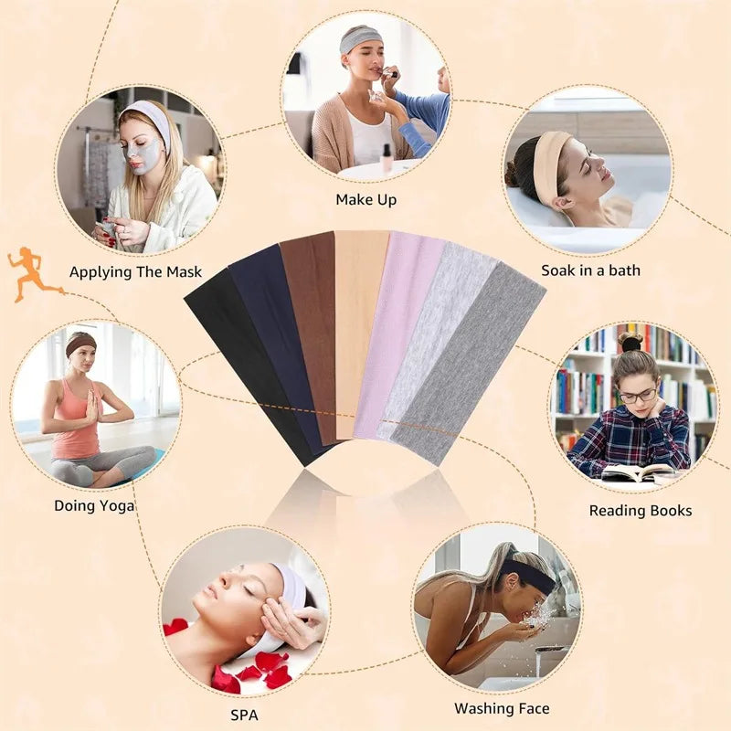 7Pcs Solid Elastic Hair Bands Yoga Headband Women Men Simple Sports Running Absorb Sw lifestyle view