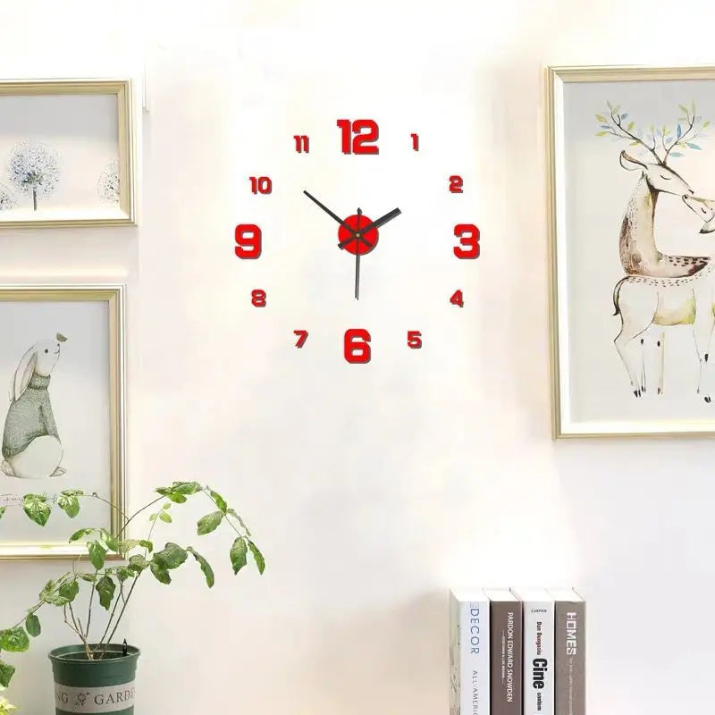 Creative Frameless DIY Wall Clock Wall Decal Home Silent Clock Living Room Office Wal lifestyle view