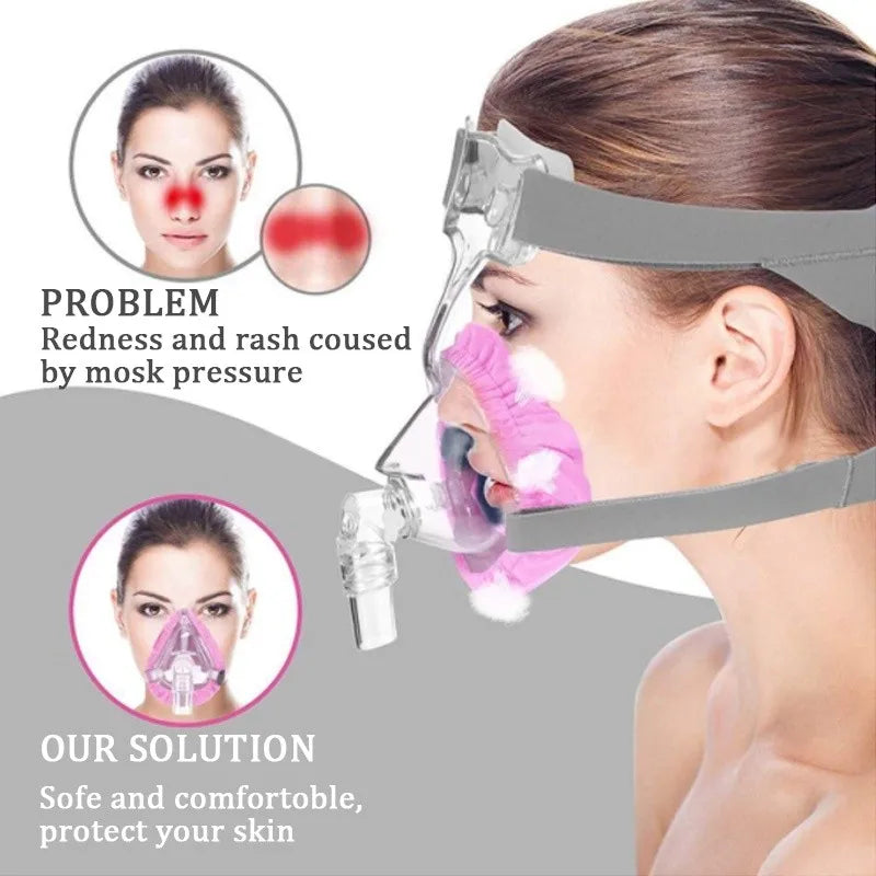 CPAP Mask Liners Reusable Fabric Comfort Covers | Reduce Air Leaks and Skin Irritatio lifestyle view
