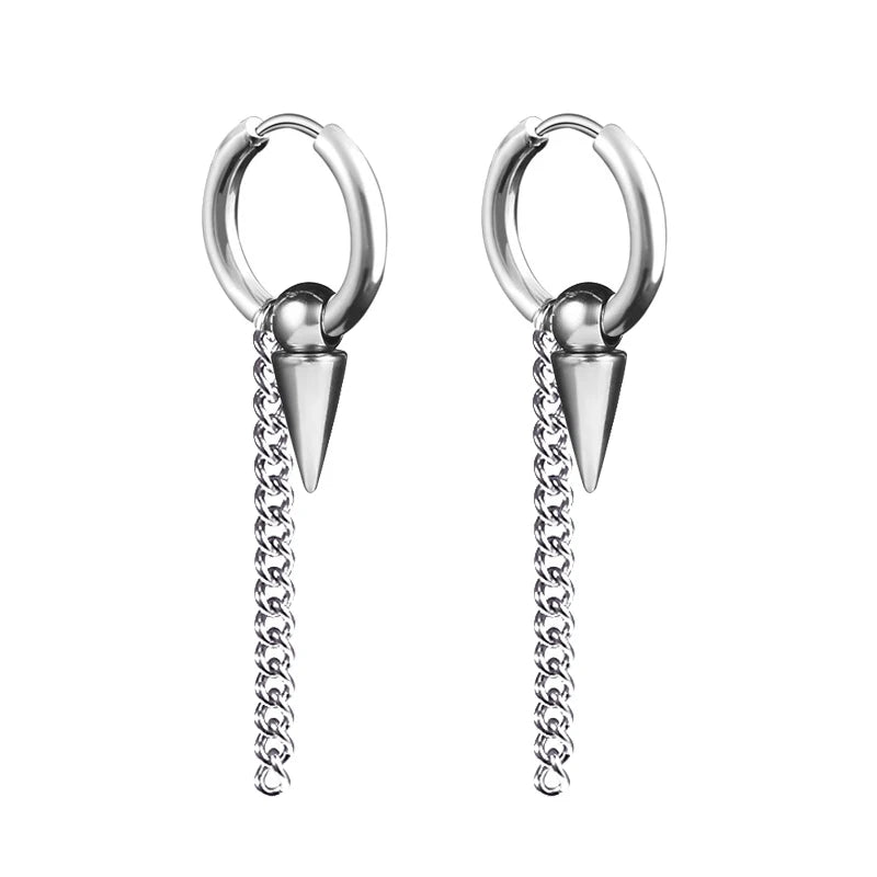 2pc Punk Stainless Steel Arrow Stud Earrings | Unisex Gothic Jewelry