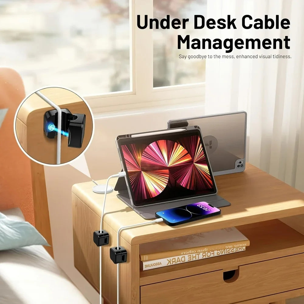 1/3/6/12PCS Magnetic Cable Organizer Clip Cord Holder Adhesive Wire Keeper Organizer for Home Office