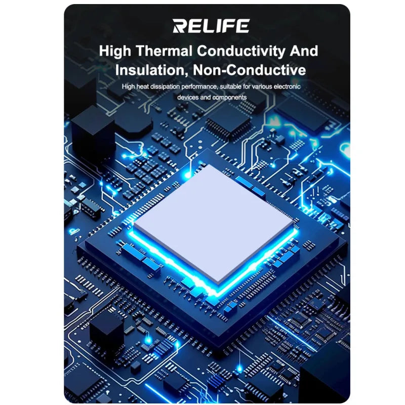 RELIFE RL-098 100PCS Pre-cut Thermal Pads for IC Chip | High Thermal Conductivity Sil alternate view