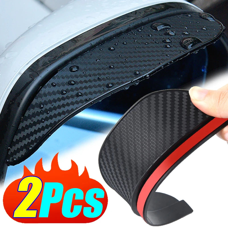 Carbon Fiber Car Rearview Mirror Rain Shield 2Pcs
