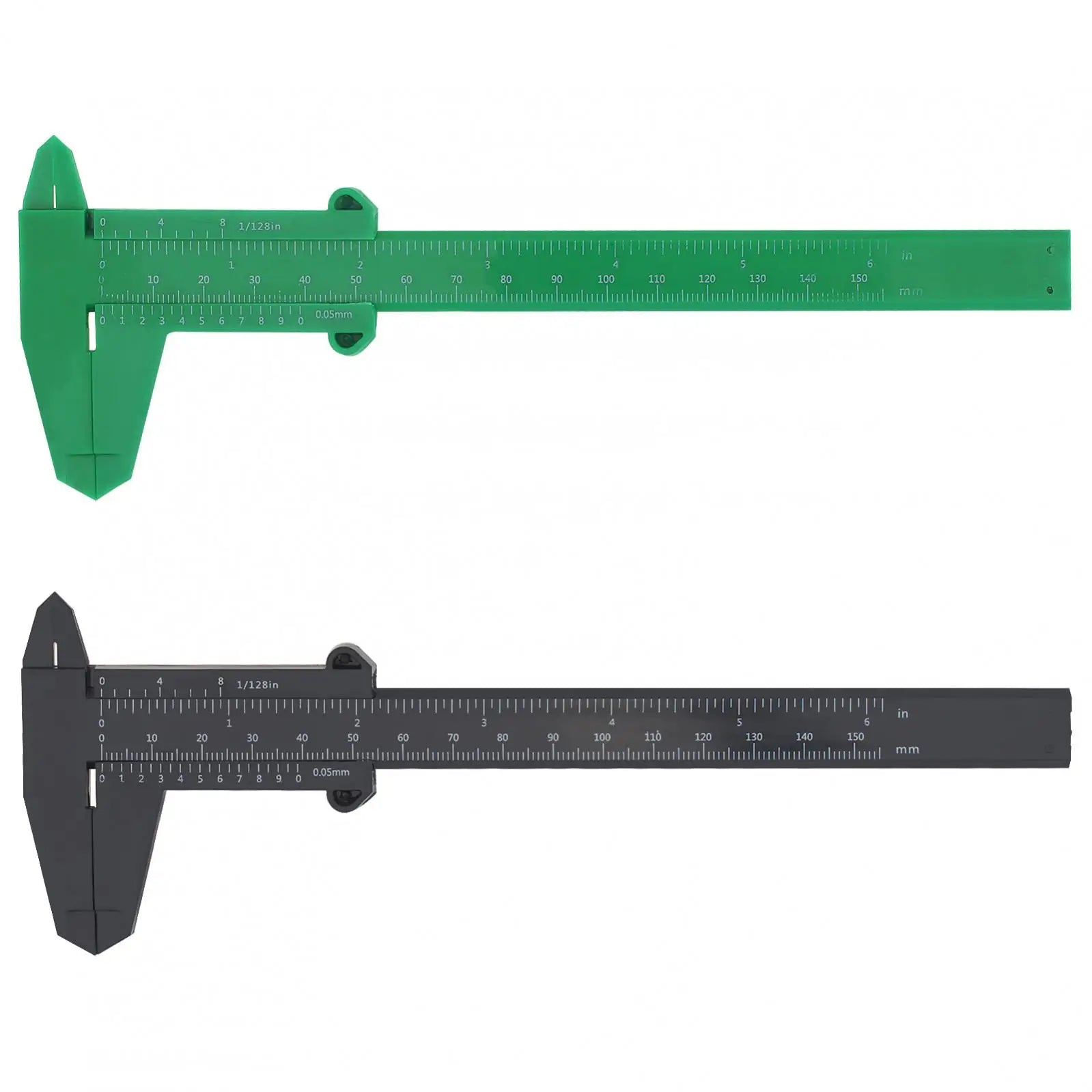 Double Scale Plastic Vernier Caliper 0-150mm | Portable Mini Measuring Tool for Carpen close-up view