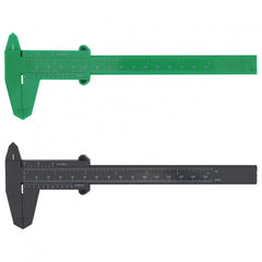 Double Scale Plastic Vernier Caliper 0-150mm | Portable Mini Measuring Tool for Carpen close-up view