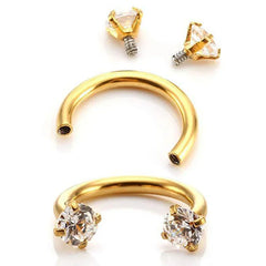 1PC Stainless Steel Crystal Hoop Ring Piercing Nose Ear belly Rings Women Men Cartilag close-up view