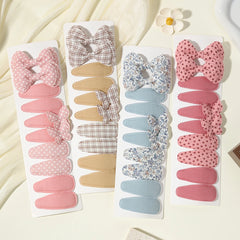 10PCS/Set New Fabric BB Hair Clip Children's Girls' Teenagers' Side Bangs Clip Girls' Party Daily Decoration Hair Accessories