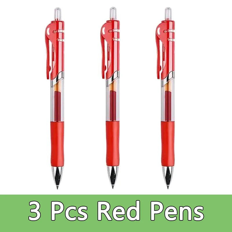 Pens Set Black Blue Red Refill Gel Pen Bullet Tip 0.5mm School alternate view