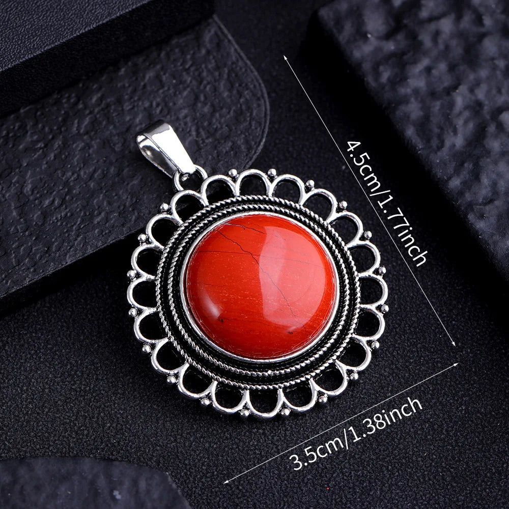 Lace Agate Pendant Necklace | Vintage Handmade Crystal Jewelry alternate view