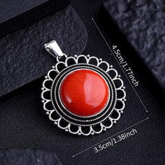 Lace Agate Pendant Necklace | Vintage Handmade Crystal Jewelry alternate view