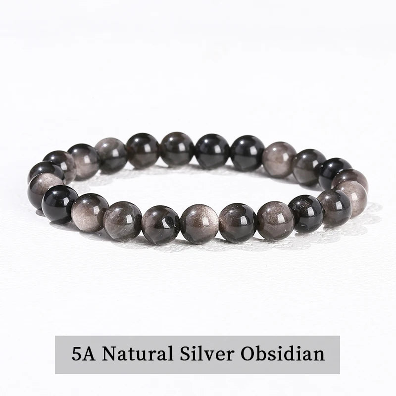 JD Natural Black Spectrolite Flash Smooth Beaded Bracelet Women Men 6 8 10mm Labrador alternate view