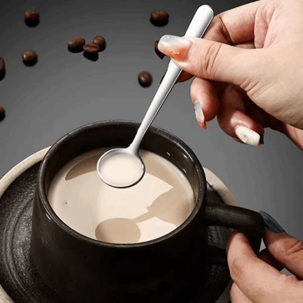 Portable Stainless Steel Tiny Spoon Set | Mini Coffee Spoons for Small Jars close-up view