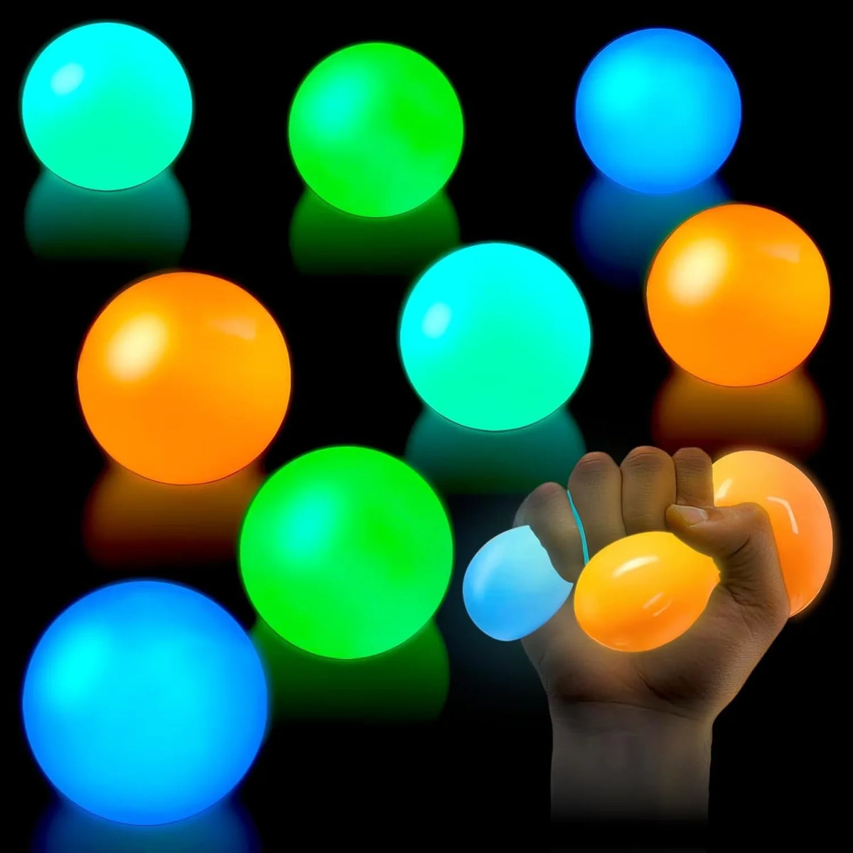 Glow in The Dark Sticky Balls | Squishy Stress Relief Sensory Fidget Toys alternate view