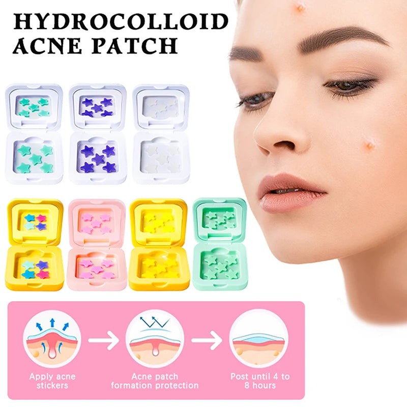 Star Shaped Hydrocolloid Acne Patches | Invisible Pimple Stickers with Mirror alternate view