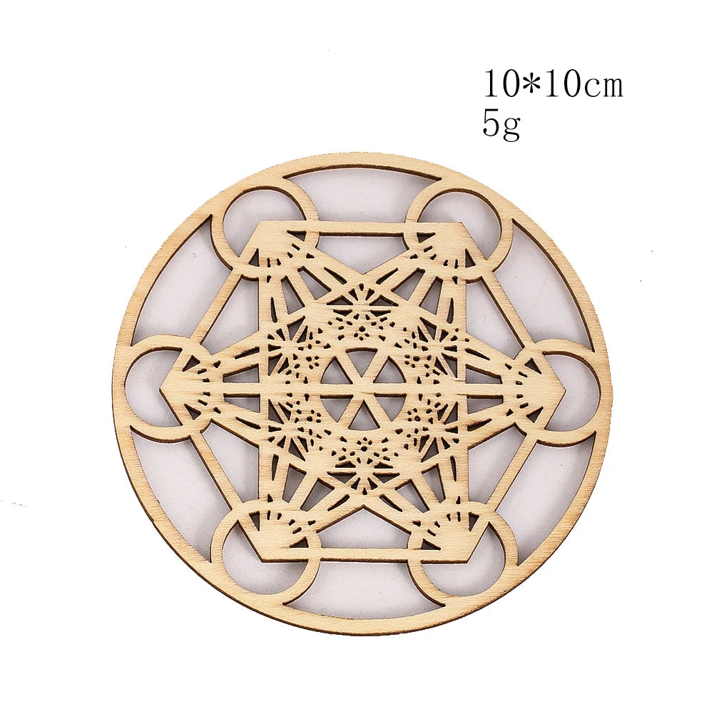 Wooden Sacred Geometry Wall Hanging | Rustic Yoga Meditation Decor lifestyle view