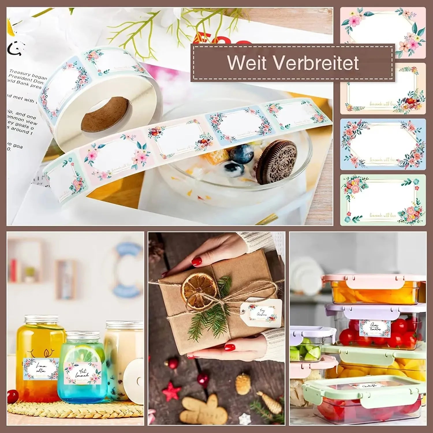 Sunflower Sticker Roll Pack | 50-250 Custom Name Labels for Home Organizing lifestyle view