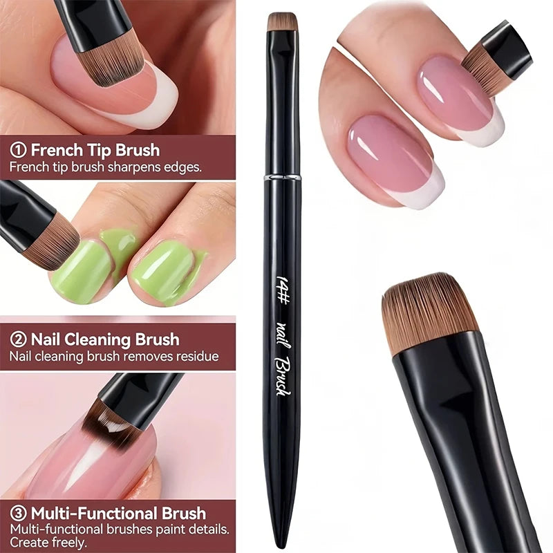 3 in 1 New French Nail Brush,with Multi-function Brush Head-Fine Nail Brush,Suitable for detail view