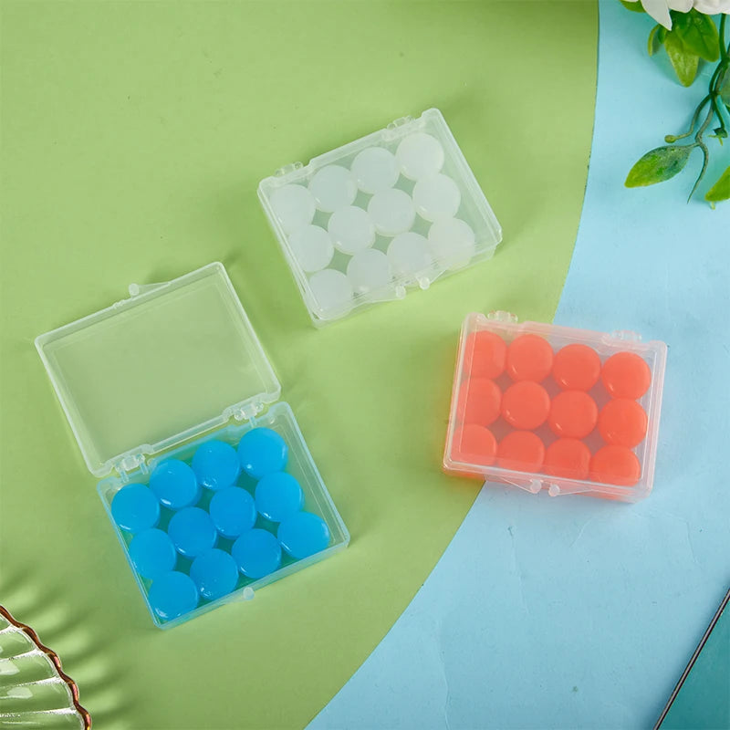 12 Pack Silicone Ear Plugs | Reusable Noise Reduction for Sleep, Swim, Study, and Work close-up view