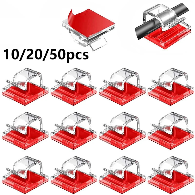 10/20/50pcs Cable Organizer Clip Wire Winder Holder Earphone Mouse Cord Clip Protector USB Cable Man