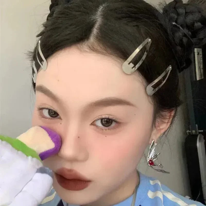 2/20pcs Silver Metal BB Hair Clips Girls Y2K Punk Drop Shaped Hairpins Hairclip Barre alternate view