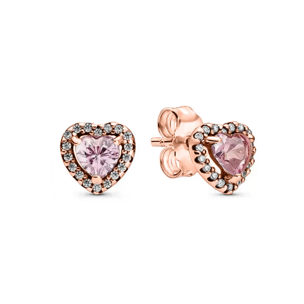 2026 Hot Selling 925 Sterling Silver Heart-Shaped Colored Zircon Exquisite Earrings, alternate view