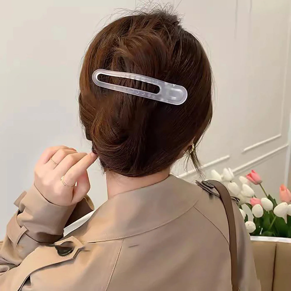 New Acrylic Matte Duckbill Hair Claws Barrettes Bow Solid Color Hair Clips Hair Acces alternate view