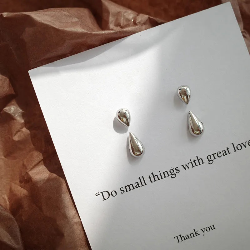 FTCY Water Drop Earrings For Women Irregular Geometry Claw Stud Earrings Luxury Kor additional angle