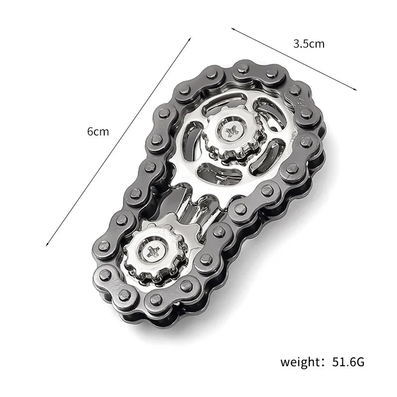 Sprockets Flywheel Fingertip Gyro Fidget Spinner | Metal Bike Chain EDC Stress Relief To detail view