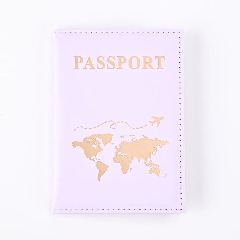 Fashion Passport Protective Cover World Pattern Travel Passport Holder Wallet Gift PU Le detail view