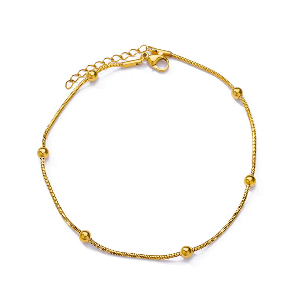 Colorful Boho Drops Anklets For Women Gold Color Stainless Steel Geometric Anklet Lux alternate view