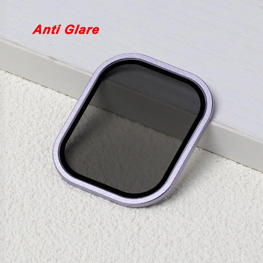 Tempered Glass For Apple Watch band ultra 49mm Screen Protector Anti-Scratch Glare HD Full Film Metal Bumper iWatch Ultra 49mm