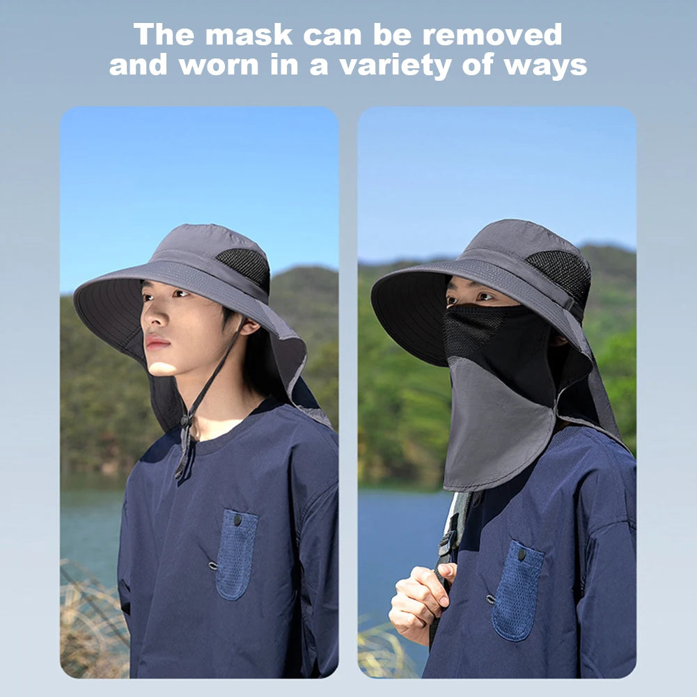 Summer Sun Hat with Neck Flap | UV Protection Outdoor Cap for Hiking Fishing alternate view
