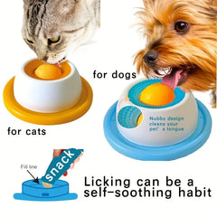 Pet Lick Mat Yogurt Licking Plate Slow Feeder for Dogs & Cats - Interactive Snack Bowl, Promotes Den