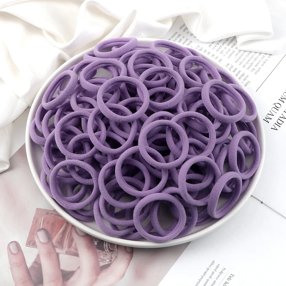 51 Colors Basic Elastic Hair Band for Girls 20/30/50PCS 4cm Simple Solid Color Head additional angle