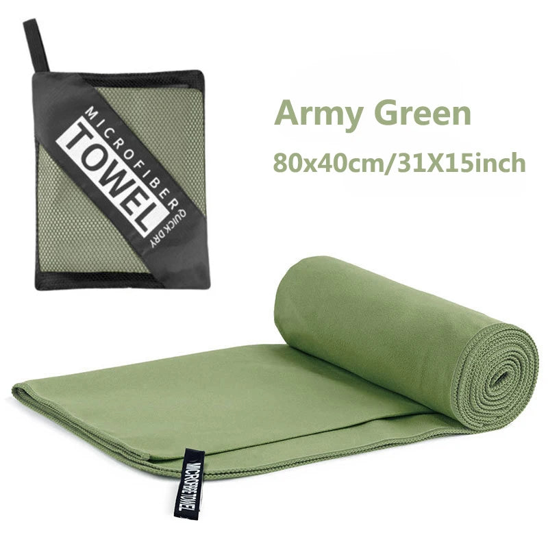 Quick-Drying Microfiber Camping Towel Super Absorbent Gym/Swimming Towel 40x80cm Light close-up view