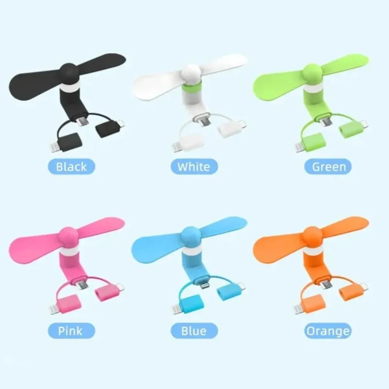 3 in 1 Universal Fan Mini Cooling Accessories USB Phone Cooler For iPhone 17-12 Samsu lifestyle view