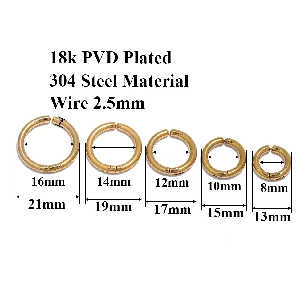 6 Pairs Stainless Steel Clip On Earrings for Women Men | Non Piercing Round Hoop Ear alternate view