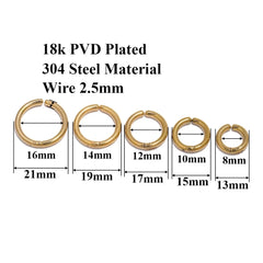 6 Pairs Stainless Steel Clip On Earrings for Women Men | Non Piercing Round Hoop Ear alternate view