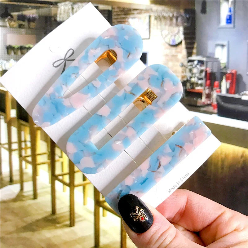 Korean Trendy Colorful Acetate 3pcs/Set Hair Clip Set Hairpin for Women Girls Barrette close-up view