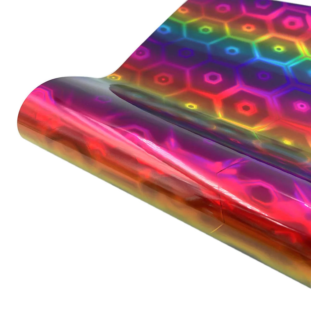 Rainbow Gradient Adhesive Craft Vinyl Sheet | Self-Adhesive Decal for DIY Crafts, Wall close-up view