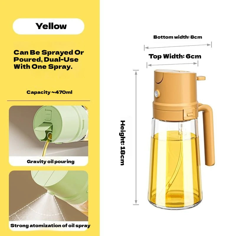 2 in 1 Oil Sprayer and Dispenser Bottle | Cooking Oil Spray Bottle for BBQ, Air Fry additional angle