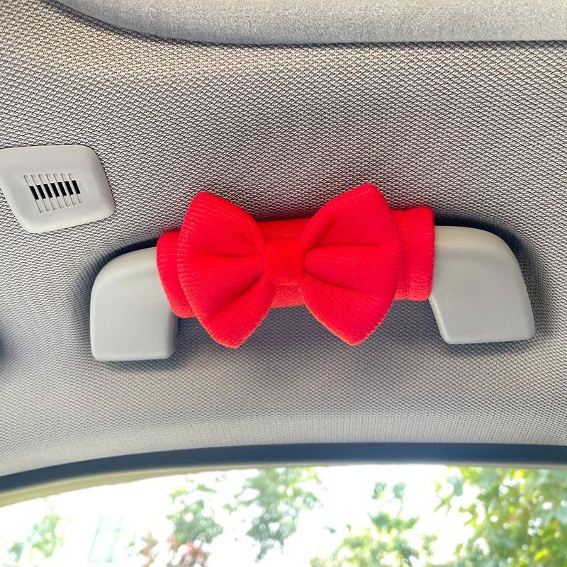 Car Roof Handle Protective Cover Cute Car Decoration Butterfly Bow Roof Armrest Cover alternate view