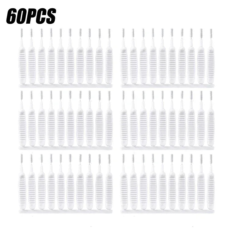 10-100PCS Shower Cleaning Brush Bathroom Micro Nylon Brush Nozzle Anti-blocking Cleani close-up view