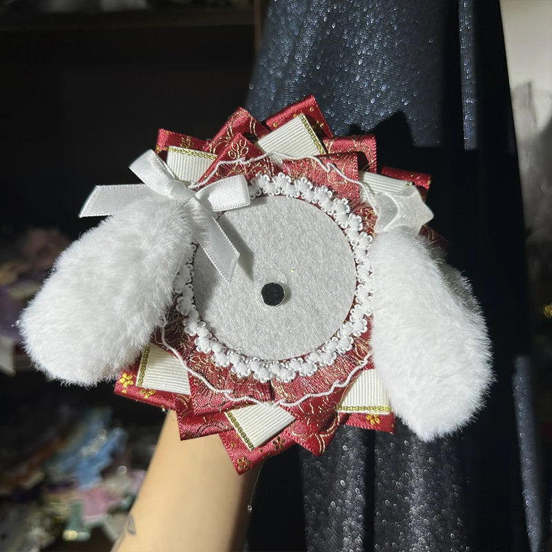 Cute Lolita Badge Base Tray with Cat Ear Handmade Badge Holders for Itabag Ornament D alternate view