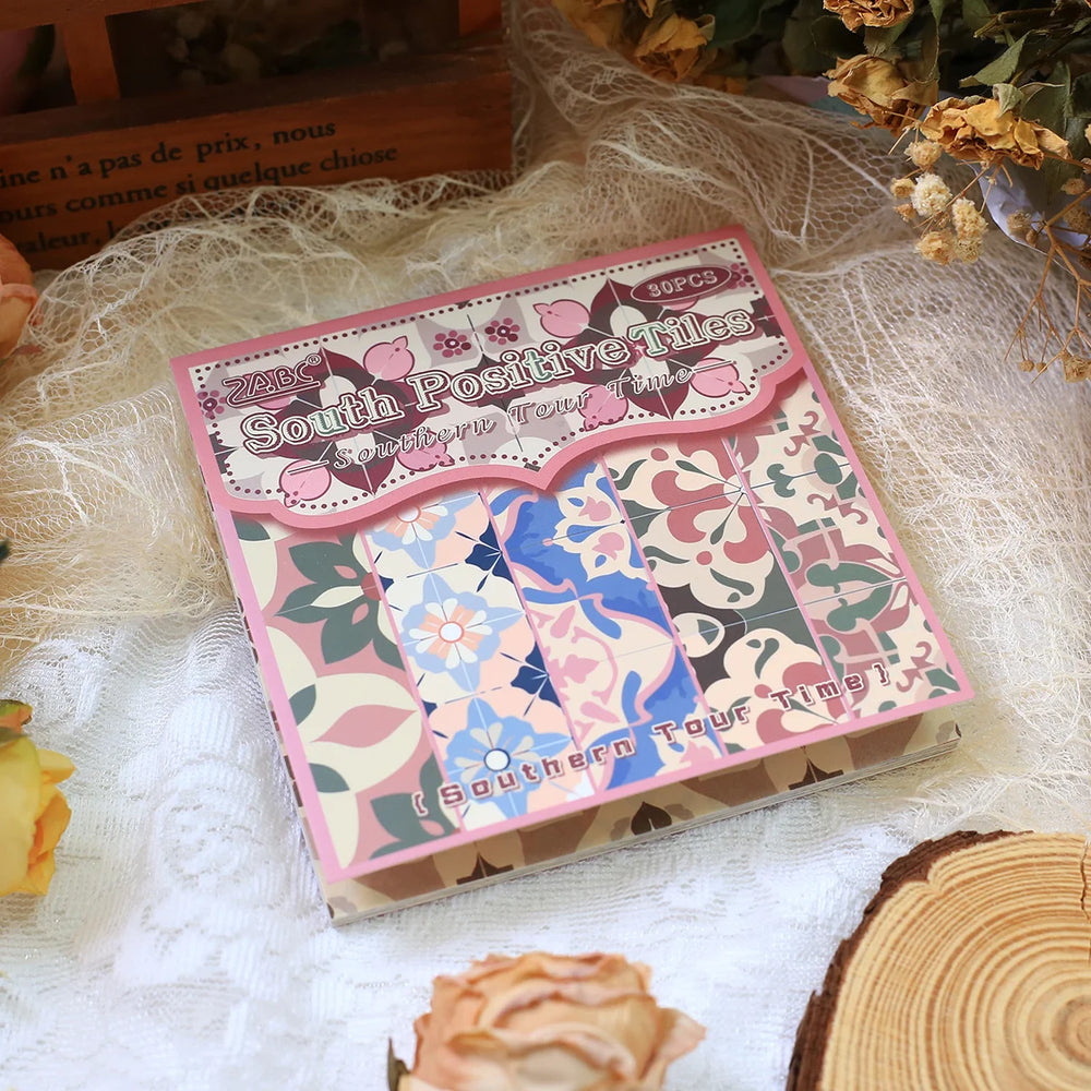 Vintage Floral Scrapbook Paper Set | 30 Sheets Aesthetic Journaling Supplies additional angle