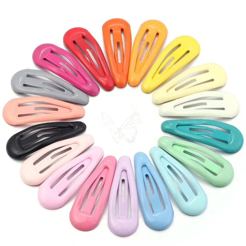 30pcs 3cm Colorful BB Hair Clips Girls Water Drop Shape Hairpin Cute Princess Barre additional angle