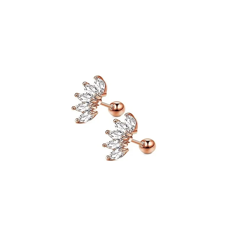 1/7Pairs Stainless Steel Unisex Cartilage Stud Earrings,Inlay Cubic Zirconia Hypoalle lifestyle view