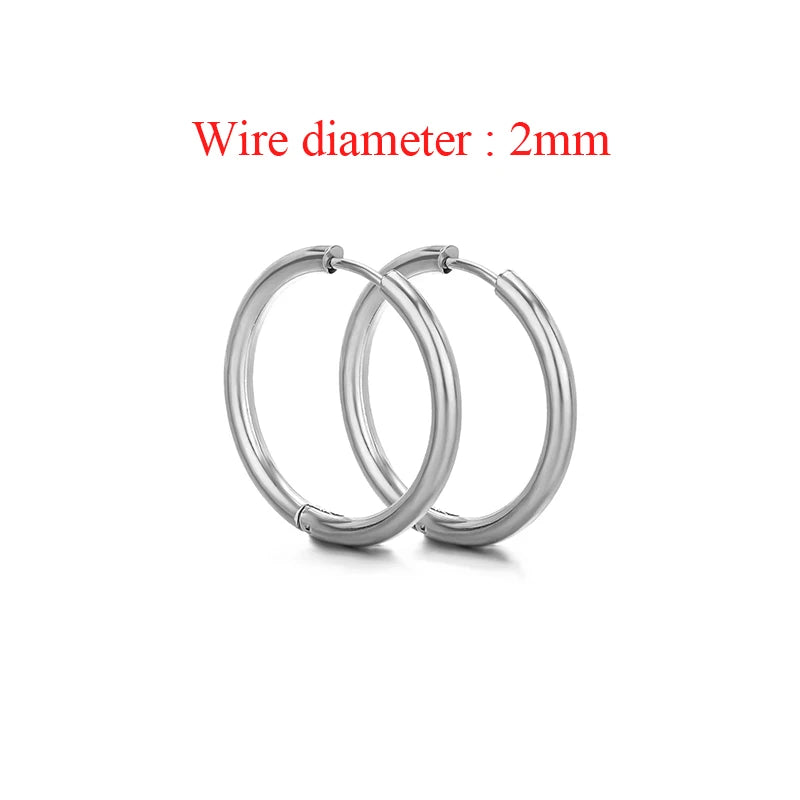 10pcs Stainless Steel Hoop Earrings Set | Fashion Huggie Earrings for Women and Men alternate view