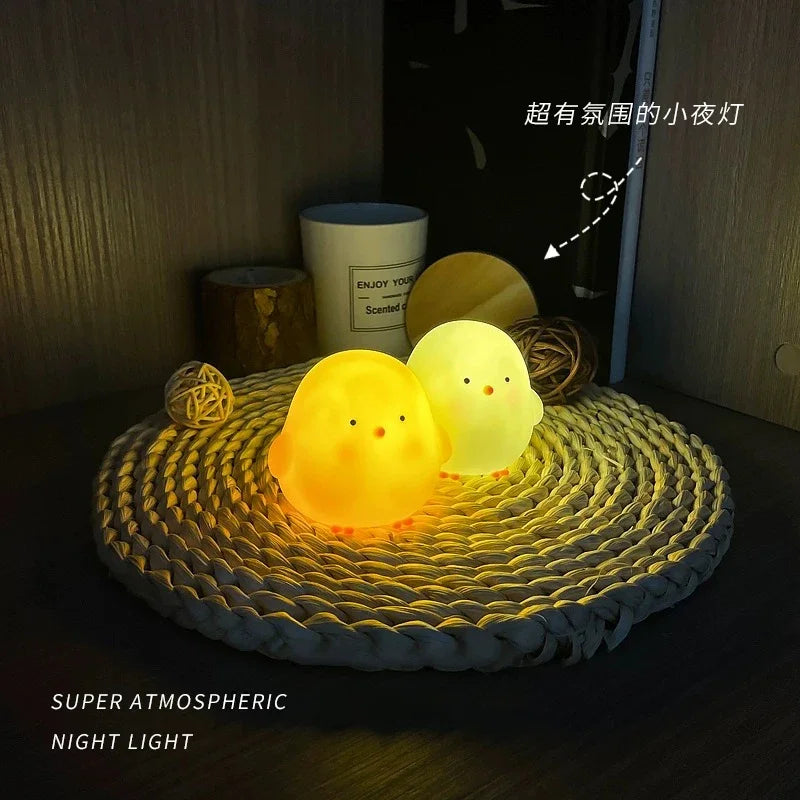 Cute Chicken Night Light | Soft Glow Bedside Lamp for Kids Room additional angle